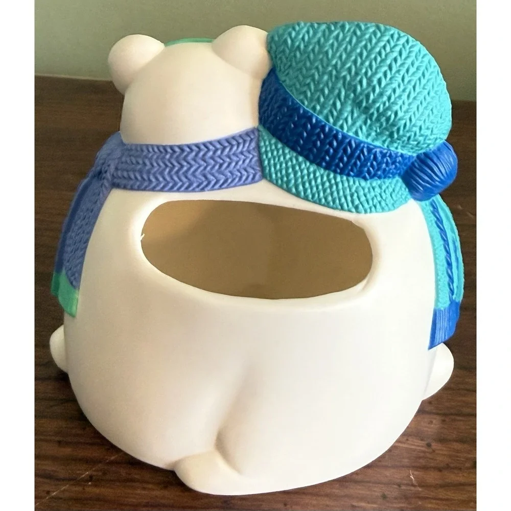 Avon Polar Bear Pair Baking Soda‎ Fridge Holder VINTAGE Plastic White Blue 4